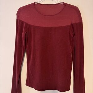 Women's OGL Burgundy Long Sleeve Top with built-in bra